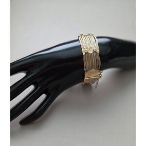 Vtg ANATOLI Gold Plated 925 Sterling Silver Multi-Strand Art Nouveau 7" Bracelet